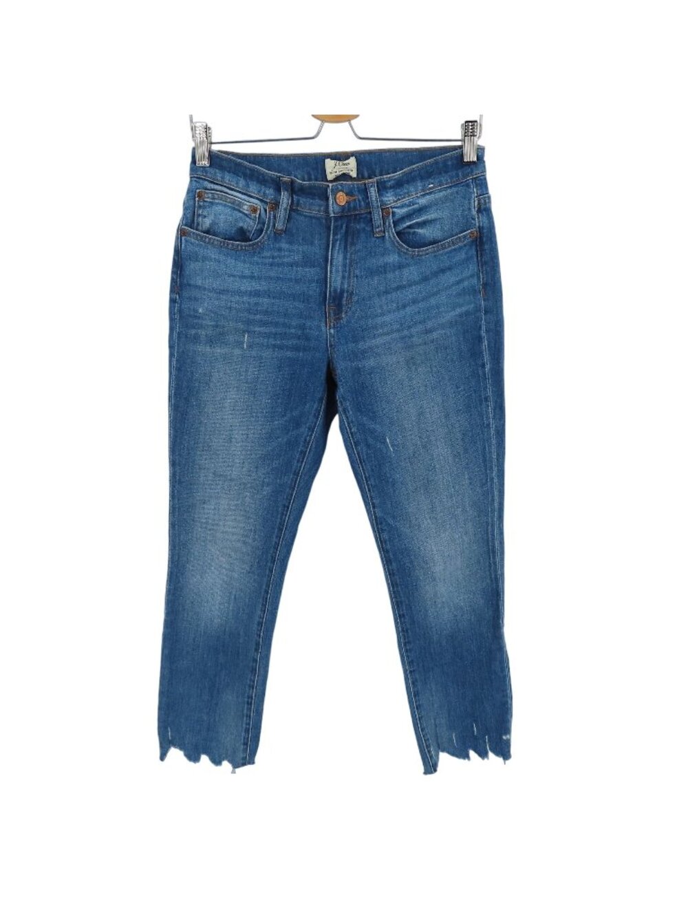 J Crew Women 25 Slim Broken In Boyfriend Distressed Medium Wash Blue Denim Jeans